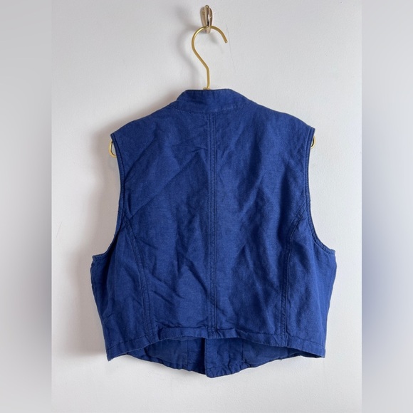 Ralph Lauren Girls Navy Blue Vest Size 16 Linen Blend - Picture 13 of 14